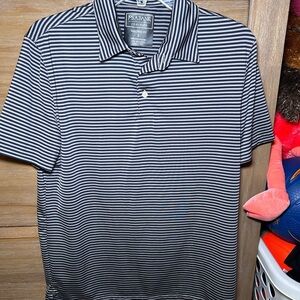 Men's Striped Polo Shirt - Black and White